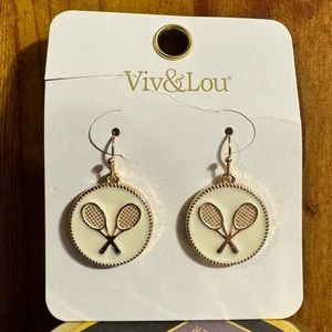 Viv&Lou Dangle Gold Tone Tennis Earrings